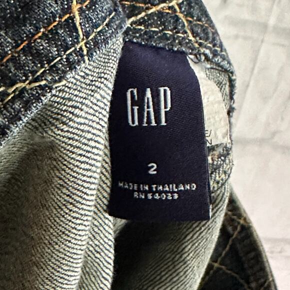 Gap Dark Denim Button Front Mini Aline Skirt, Size 2 - Picture 3 of 5